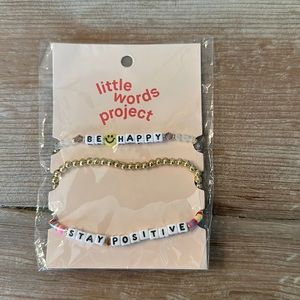 Little Words Project S/M crystal rainbow Be happy/stay positive bracelets